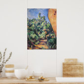 Paul Cezanne | Roodgesteente, c.1895 (olie op canv Poster (Keuken)