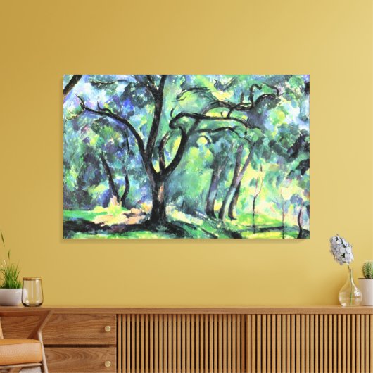 Paul Cezanne schilderij, Bos, Canvas Afdruk (Insitu (Woonkamer))