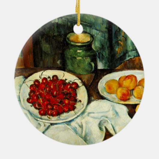 Paul Cezanne schilderij, Cherries, Keramisch Ornament (Achterkant)