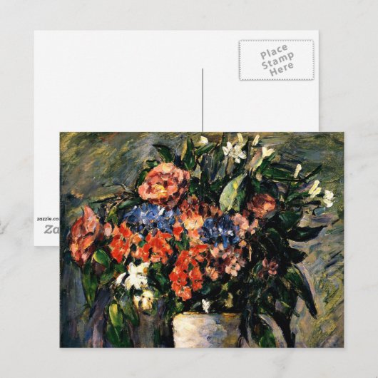 Paul Cezanne schilderij, Pot of Flowers, 1876 Briefkaart (Voorkant / Achterkant)