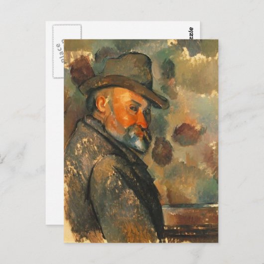 Paul Cezanne-Self-Portrait in een smelt Pet Briefkaart (Voorkant / Achterkant)