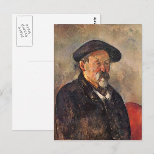 Paul Cezanne-Self-Portrait met Beret Briefkaart (Voorkant / Achterkant)