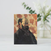 Paul Cezanne-Self-portret, roze achtergrond Briefkaart (Staand voorkant)