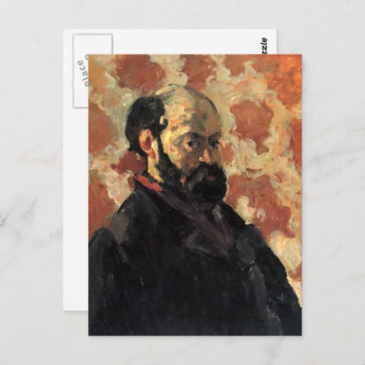 Paul Cezanne-Self-portret, roze achtergrond Briefkaart (Voorkant / Achterkant)