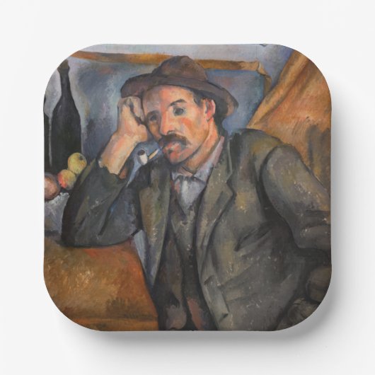 Paul Cezanne - Smoker Papieren Bordje (Voorkant)