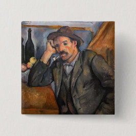 Paul Cezanne - Smoker Vierkante Button 5,1 Cm