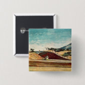 Paul Cezanne | Spoorwegversnijding, c.1870 Vierkante Button 5,1 Cm (Voorkant /achterkant)