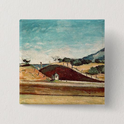 Paul Cezanne | Spoorwegversnijding, c.1870 Vierkante Button 5,1 Cm (Voorkant)