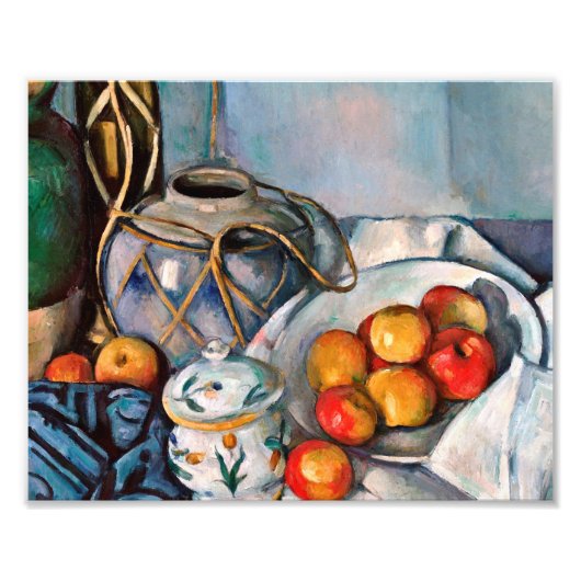 Paul Cezanne - stil leven met appels Foto Afdruk (Voorkant)