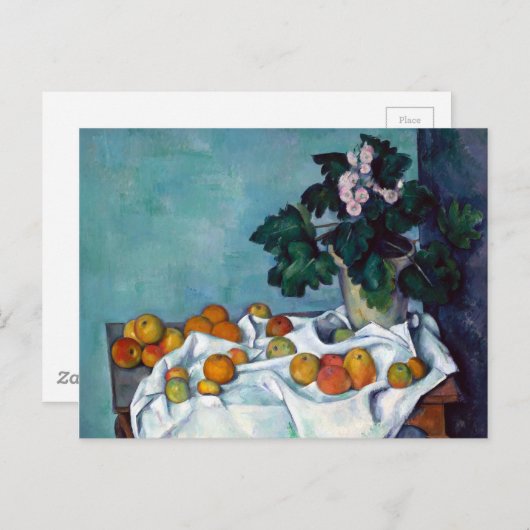Paul Cezanne still Life Apples and Primroses Briefkaart (Voorkant / Achterkant)
