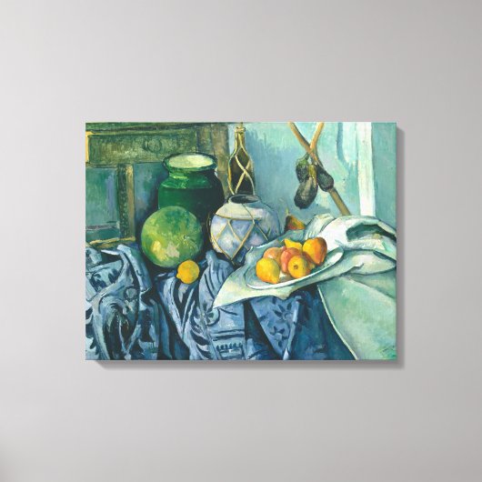 Paul Cezanne still Life Apples and Primroses Canvas Afdruk (Voorkant)