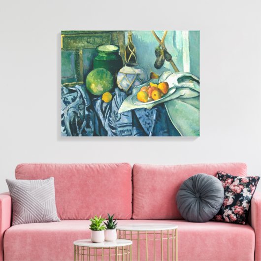 Paul Cezanne still Life Apples and Primroses Canvas Afdruk (Insitu (Woonkamer))
