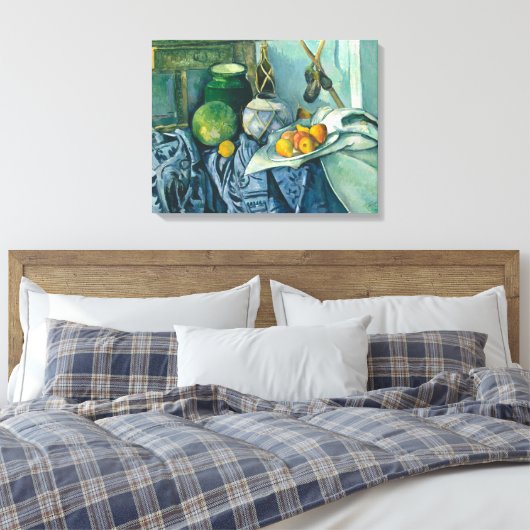 Paul Cezanne still Life Apples and Primroses Canvas Afdruk (Insitu (Slaapkamer))