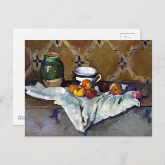 Paul Cezanne still Life with Jar, Cup en appels Briefkaart (Voorkant / Achterkant)