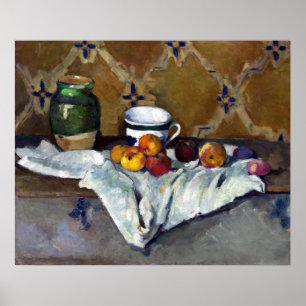 Paul Cezanne still Life with Jar, Cup en appels Poster