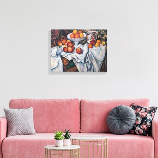 Paul Cezanne - Stilleven, Appelen en Sinaasappels Canvas Afdruk (Insitu (Woonkamer))
