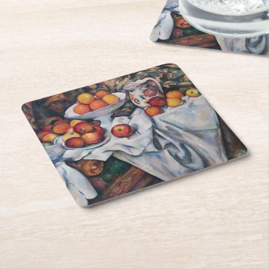 Paul Cezanne - Stilleven, Appelen en Sinaasappels Kartonnen Onderzetters (Schuin)