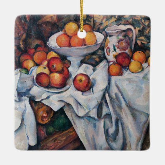 Paul Cezanne - Stilleven, Appelen en Sinaasappels Keramisch Ornament (Achterkant)
