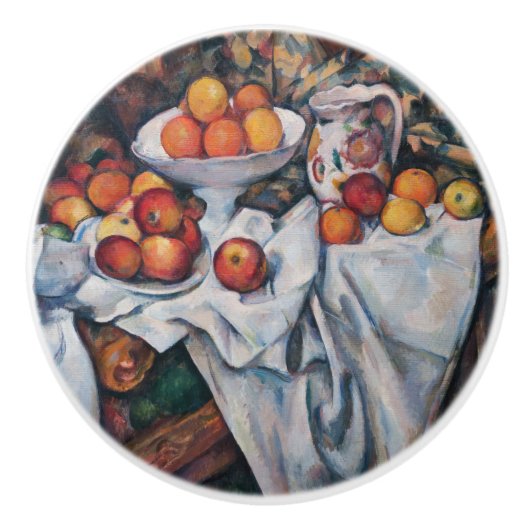 Paul Cezanne - Stilleven, Appelen en Sinaasappels Keramische Knop (Voorkant)