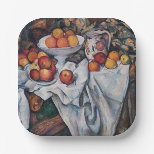 Paul Cezanne - Stilleven, Appelen en Sinaasappels Papieren Bordje (Voorkant)