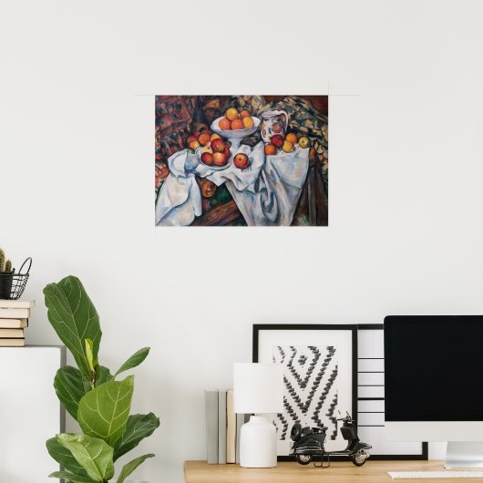 Paul Cezanne - Stilleven, Appelen en Sinaasappels Poster (Thuiskantoor)