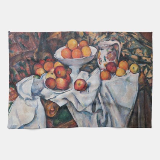 Paul Cezanne - Stilleven, Appelen en Sinaasappels Theedoek (Horizontaal)