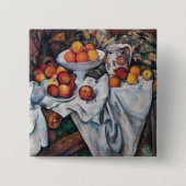 Paul Cezanne - Stilleven, Appelen en Sinaasappels Vierkante Button 5,1 Cm (Voorkant)