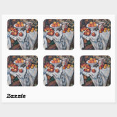 Paul Cezanne - Stilleven, Appelen en Sinaasappels Vierkante Sticker (Vel)
