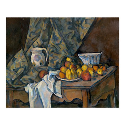Paul Cezanne | Stilleven met appelen en perziken, Poster (Voorkant)