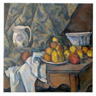 Paul Cezanne   Stilleven met appelen en perziken, Tegeltje