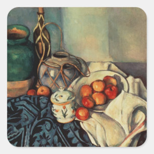 Paul Cezanne   Stilleven met appels, 1893-1994 Vierkante Sticker