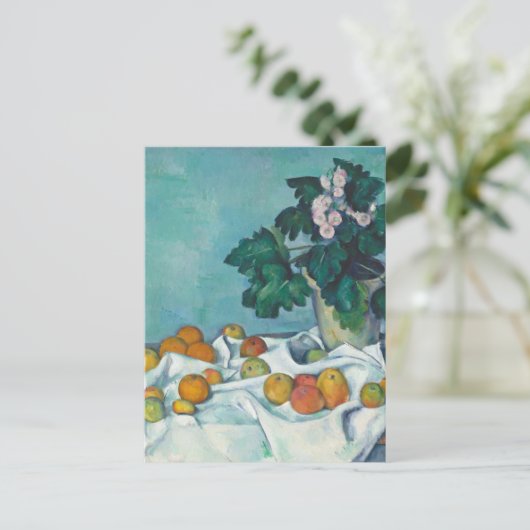 Paul Cézanne Stilleven met appels en primroses Briefkaart (Staand voorkant)