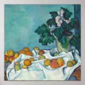 Paul Cézanne Stilleven met appels en primroses Poster (Voorkant)