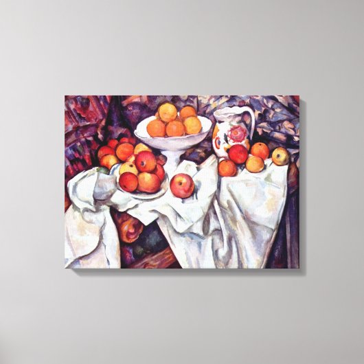 Paul Cezanne - Stilleven met appels en Sinaasappel Canvas Afdruk (Voorkant)