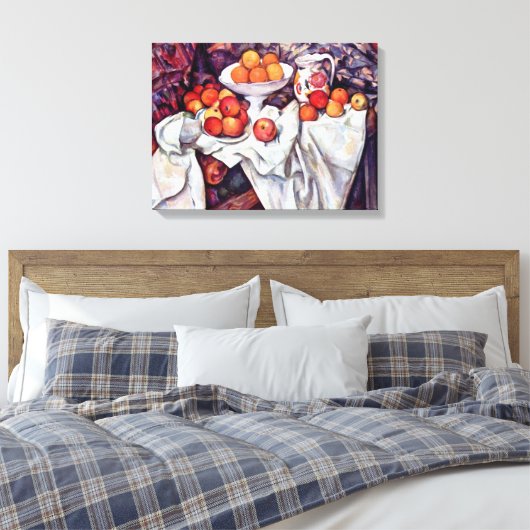 Paul Cezanne - Stilleven met appels en Sinaasappel Canvas Afdruk (Insitu (Slaapkamer))