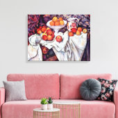 Paul Cezanne - Stilleven met appels en Sinaasappel Canvas Afdruk (Insitu (Woonkamer))