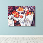 Paul Cezanne - Stilleven met appels en Sinaasappel Canvas Afdruk (Insitu (Houten vloer))