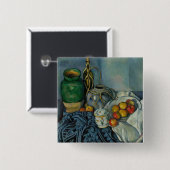 Paul Cezanne - Stilleven met appels Vierkante Button 5,1 Cm (Voorkant /achterkant)