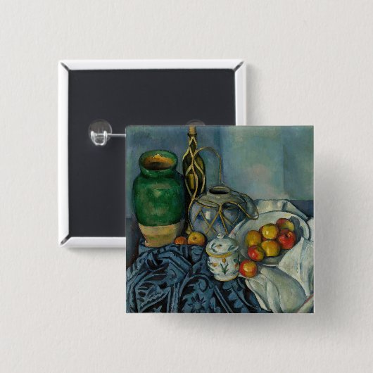 Paul Cezanne - Stilleven met appels Vierkante Button 5,1 Cm (Voorkant /achterkant)