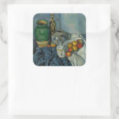 Paul Cezanne - Stilleven met appels Vierkante Sticker (Tas)