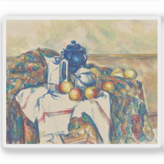 Paul Cézanne - Stilleven met blauwe pot Sticker (Voorkant)