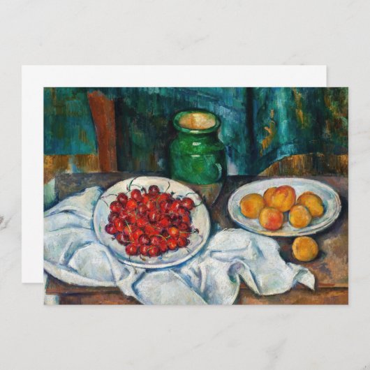 Paul Cezanne - Stilleven met Cherries en perachs Bedankkaart (Voorkant / Achterkant)