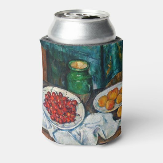 Paul Cezanne - Stilleven met Cherries en perachs Blikjeskoeler (Blikje Achterkant)