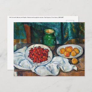 Paul Cezanne - Stilleven met Cherries en perachs Briefkaart