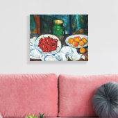 Paul Cezanne - Stilleven met Cherries en perachs Canvas Afdruk (Insitu (Woonkamer))