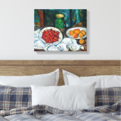 Paul Cezanne - Stilleven met Cherries en perachs Canvas Afdruk (Insitu (Slaapkamer))