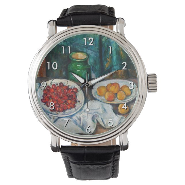 Paul Cezanne - Stilleven met Cherries en perachs Horloge (Voorkant)