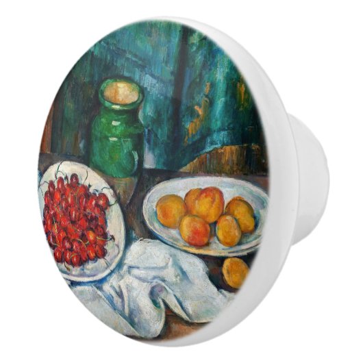 Paul Cezanne - Stilleven met Cherries en perachs Keramische Knop (Rechts)