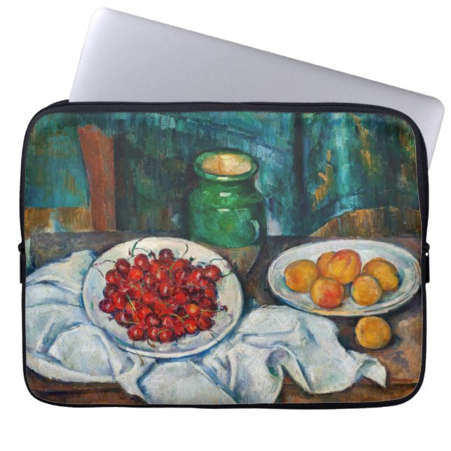 Paul Cezanne - Stilleven met Cherries en perachs Laptop Sleeve (Voorkant)