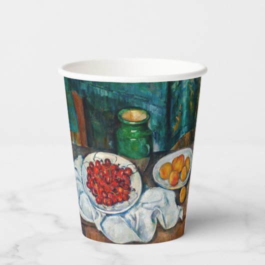 Paul Cezanne - Stilleven met Cherries en perachs Papieren Bekers (Achterkant)